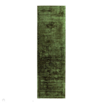 Blade Modern Plain Distressed Tonal Metallic Shimmer Hand-Woven Soft Textured Tip Sheared Loop Pile Silky Viscose Flatweave Green Runner-Asiatic Carpets-Rug Love - The Most Loved Rug Store